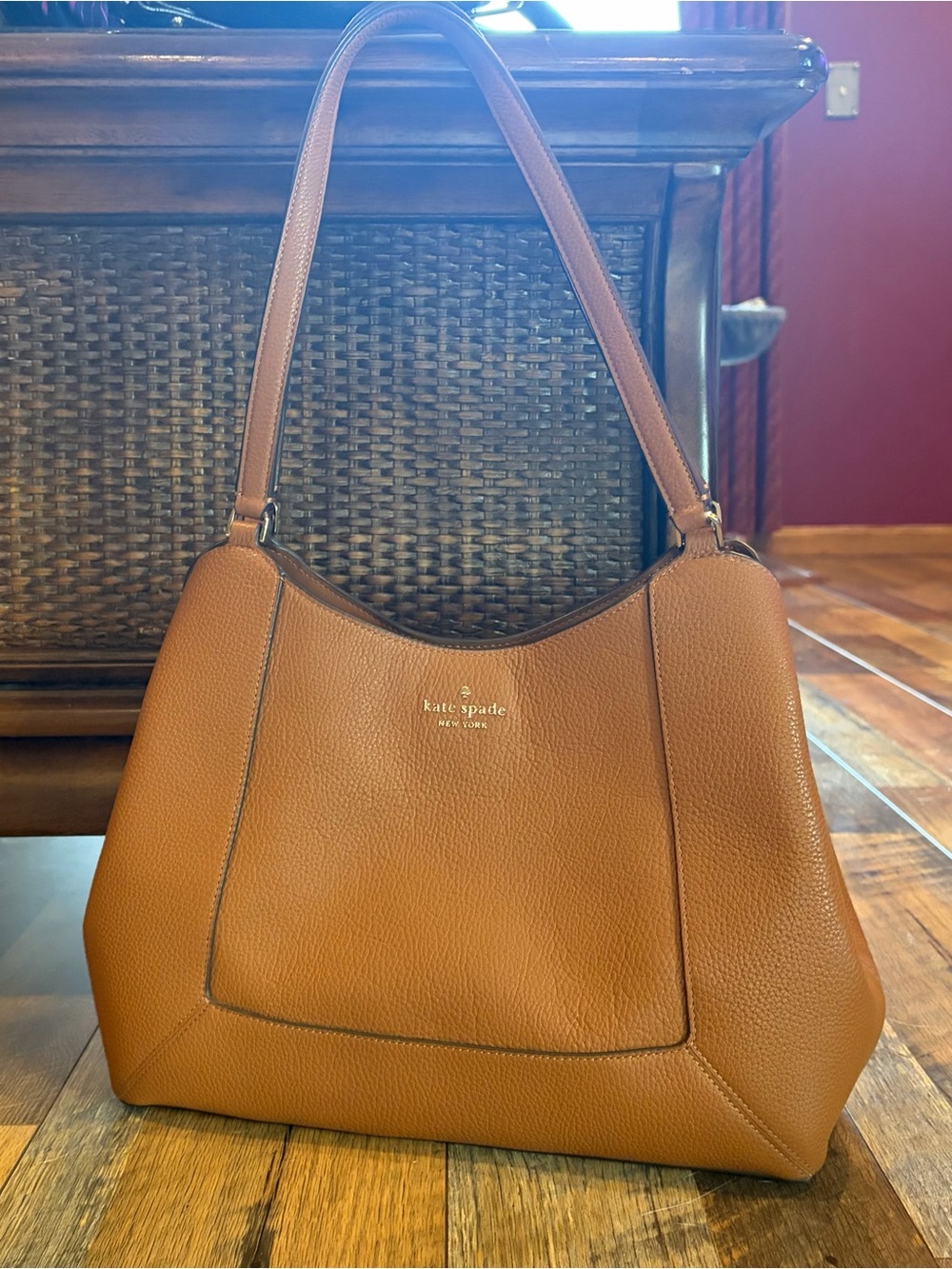 kate spade Tan Pebbled Leather Shoulder Bag